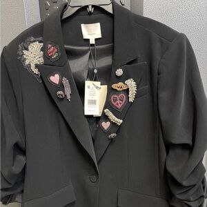 Cinq à Sept Black Embellished Blazer